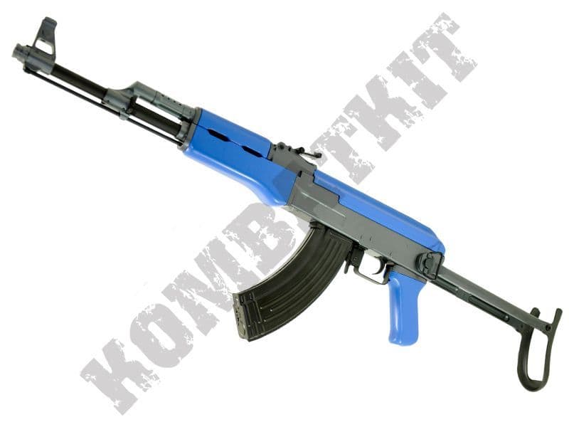 CM028 BB Gun | AK47B Style Electric Airsoft Rifle Two Tone Blue ...