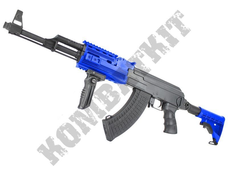 CM028 BB Gun | AK47B Style Electric Airsoft Rifle Two Tone Blue ...