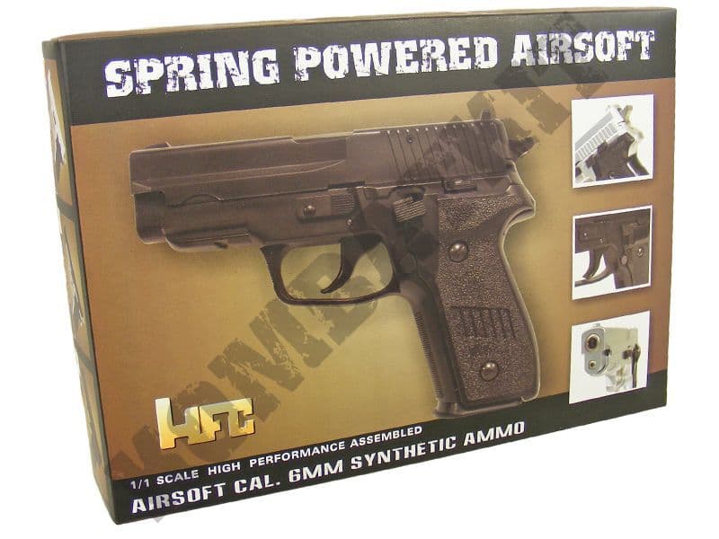 2124 BB Gun P228 Airsoft Spring Pistol Black 2 Tone | Kombatkit