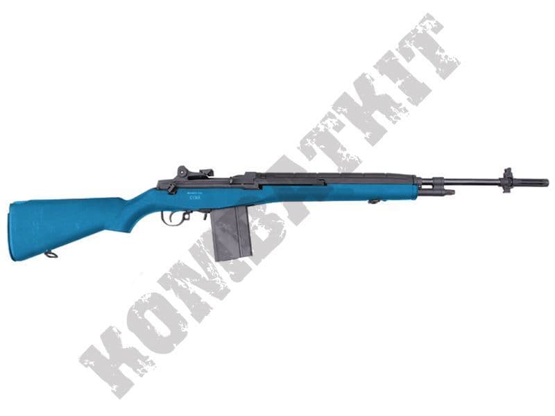 CM032L BB Gun | M14 Long Electric Airsoft Rifle 2 Tone Blue Black AEG ...