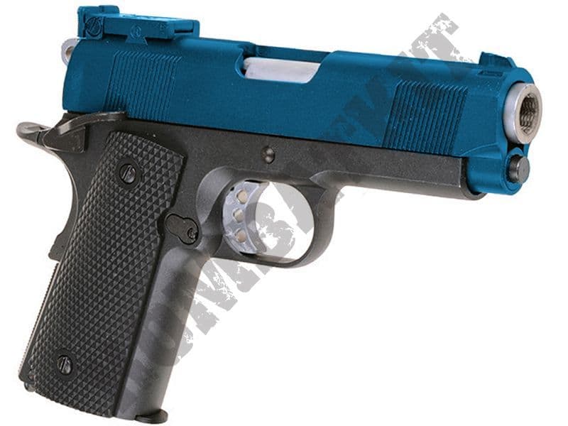 G193 BB Gun | 1911 Compact CO2 Blowback Airsoft Pistol 2 Tone Blue ...